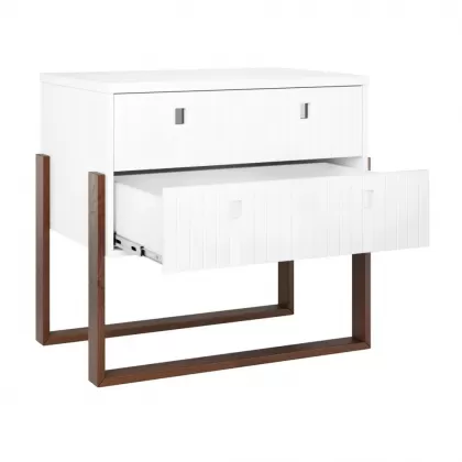 Mesa De Cabeceira Com Gaveta Cor Branca Linha Dominó Divicar