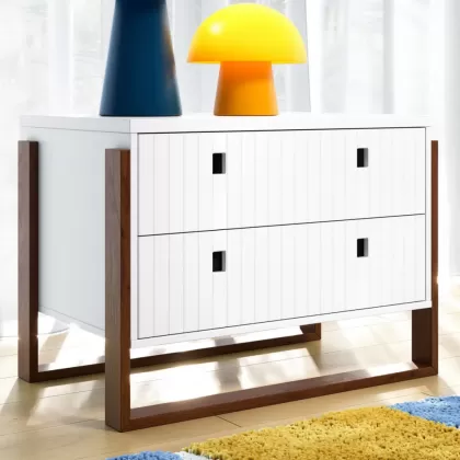 Mesa De Cabeceira Com Gaveta Cor Branca Linha Dominó Divicar