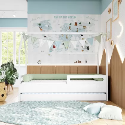 Cama Montessoriana Com Casinha Coleção Tivoli