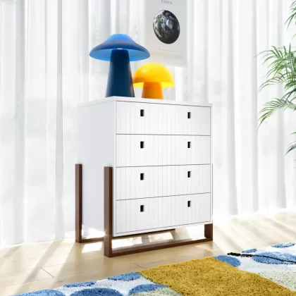 Cômoda Infantil Branca Com Madeira Coleção Dominó Divicar